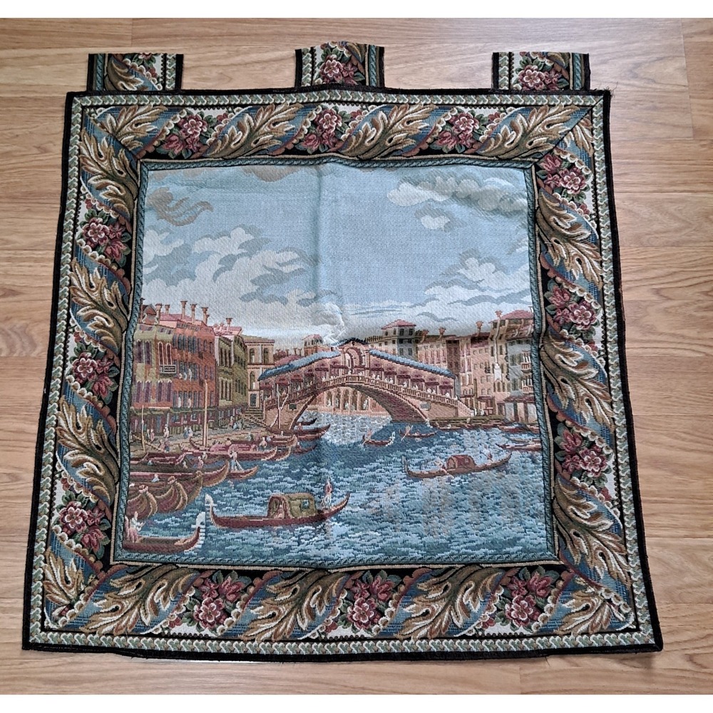 Venice Grand Canal Bridge Scenery Italian Tapestry Wall Art Hanging 26x26